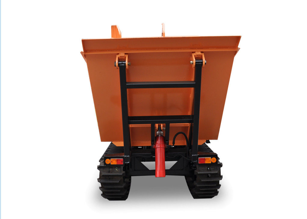 Hydrostatic Transmission 80HP Crawler Dump Truck , Tracked Mini Dumper ISO Approval with front loader supplier
