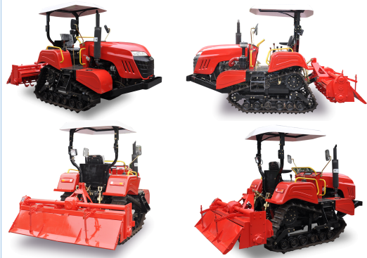 36.8kw Mini Crawler Farm Tractor With Rotary Cultivator 50HP XJ502LT 1